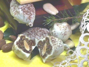 Fichi secchi mandorlati ricoperti di cioccolato bianco